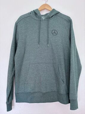NWT Mercedes Benz Men's Green Hoodie Sweatshirt, size Large. Unisex